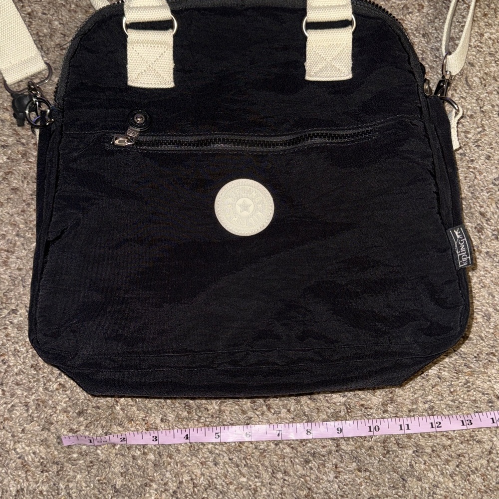Kipling black and canvas straps tote bag and convertible crossbody & clip wallet - Picture 10 of 11